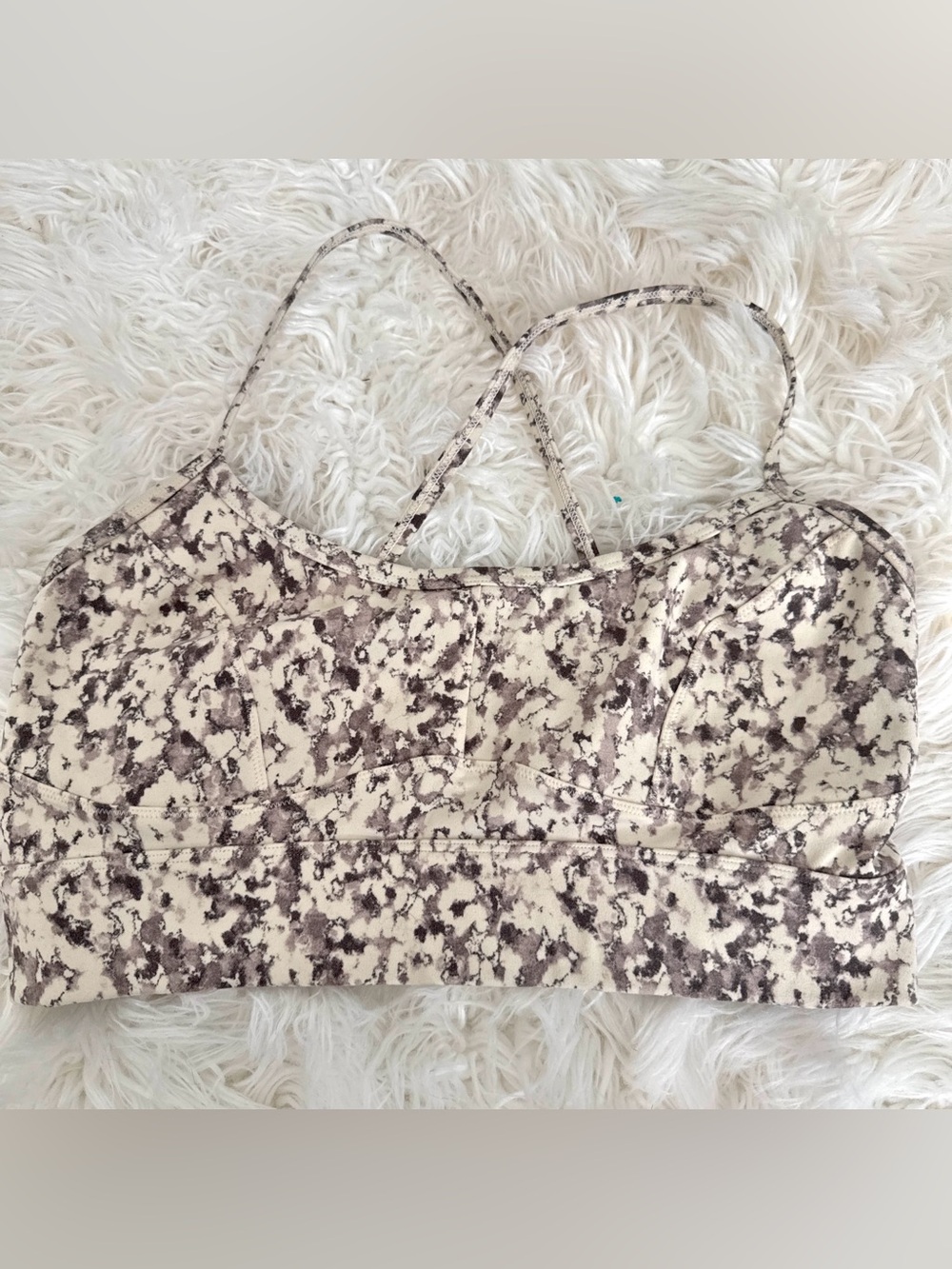 Varley Beige and Taupe Marbled Sports Bra